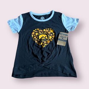 NWT Girls Rivalry Threads NCAA Iowa Hawkeyes Girls White Tie T-Shirt Size XS 4/5